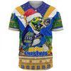 Parramatta Eels Christmas Custom Baseball Shirt - Parramatta Eels Santa Aussie Big Things Christmas Baseball Shirt