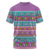Australia Christmas Custom T-shirt - Aussie Christmas Flamingo Summer Vibes Purple T-shirt
