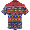 Australia Christmas Custom Hawaiian Shirt - Aussie Christmas Flamingo Summer Vibes Blue Hawaiian Shirt