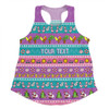 Australia Christmas Custom Women Racerback Singlet - Aussie Christmas Flamingo Summer Vibes Purple Women Racerback Singlet