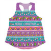 Australia Christmas Custom Women Racerback Singlet - Aussie Christmas Flamingo Summer Vibes Purple Women Racerback Singlet