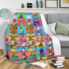 Australia Blanket - Australia's Iconic Big Things Postage Stamps Style Blanket