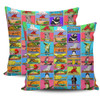 Australia Pillow Cases - Australia's Iconic Big Things Postage Stamps Style Pillow Cases