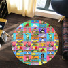 Australia Round Rug - Australia's Iconic Big Things Postage Stamps Style Round Rug