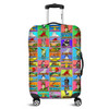 Australia Luggage Cover - Australia's Iconic Big Things Postage Stamps Style Luggage Cover