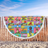 Australia Beach Blanket - Australia's Iconic Big Things Postage Stamps Style Beach Blanket