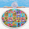 Australia Beach Blanket - Australia's Iconic Big Things Postage Stamps Style Beach Blanket