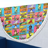 Australia Beach Blanket - Australia's Iconic Big Things Postage Stamps Style Beach Blanket