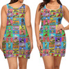 Australia Sleeveless Mini Dress - Australia's Iconic Big Things Postage Stamps Style Dress