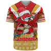 Redcliffe Dolphins Christmas Custom Baseball Shirt - Redcliffe Dolphins Santa Aussie Big Things Baseball Shirt
