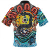 Australia Rainbow Serpent Aboriginal Zip Polo Shirt - Dreamtime Rainbow Serpent Zip Polo Shirt