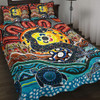 Australia Rainbow Serpent Aboriginal Quilt Bed Set - Dreamtime Rainbow Serpent Quilt Bed Set