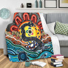 Australia Rainbow Serpent Aboriginal Blanket - Dreamtime Rainbow Serpent Blanket