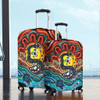 Australia Rainbow Serpent Aboriginal Luggage Cover - Dreamtime Rainbow Serpent Luggage Cover
