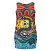 Australia Rainbow Serpent Aboriginal Sleeveless Mini Dress - Dreamtime Rainbow Serpent Dress