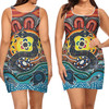 Australia Rainbow Serpent Aboriginal Sleeveless Mini Dress - Dreamtime Rainbow Serpent Dress