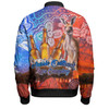 Australia Kangaroo Aboriginal Camping Custom Bomber Jacket - Aussie Outback Camping with Beer Bomber Jacket