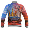 Australia Kangaroo Aboriginal Camping Custom Baseball Jacket - Aussie Outback Camping with Beer Baseball Jacket