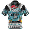 Cronulla-Sutherland Sharks Christmas Custom Polo Shirt - Sharks Santa Aussie Big Things Polo Shirt