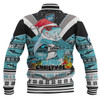 Cronulla-Sutherland Sharks Christmas Custom Baseball Jacket - Sharks Santa Aussie Big Things Baseball Jacket