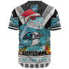 Cronulla-Sutherland Sharks Christmas Custom Baseball Shirt - Sharks Santa Aussie Big Things Baseball Shirt