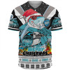 Cronulla-Sutherland Sharks Christmas Custom Baseball Shirt - Sharks Santa Aussie Big Things Baseball Shirt