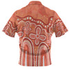 Australia Aboriginal Hawaiian Shirt - Dot painting illustration in Aboriginal style Orange Hawaiian Shirt