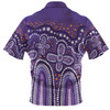 Australia Aboriginal Hawaiian Shirt - Dot painting illustration in Aboriginal style Purple Hawaiian Shirt