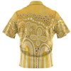 Australia Aboriginal Hawaiian Shirt - Dot painting illustration in Aboriginal style Yellow Hawaiian Shirt