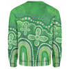 Australia Aboriginal Sweatshirt - Dot painting illustration in Aboriginal style Green Sweatshirt