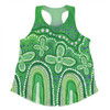 Australia Aboriginal Women Racerback Singlet - Dot painting illustration in Aboriginal style Green Women Racerback Singlet