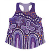 Australia Aboriginal Women Racerback Singlet - Dot painting illustration in Aboriginal style Purple Women Racerback Singlet