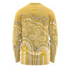 Australia Aboriginal Long Sleeve T-shirt - Dot painting illustration in Aboriginal style Yellow Long Sleeve T-shirt