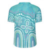 Australia Aboriginal Rugby Jersey - Dot painting illustration in Aboriginal style Turquoise Rugby Jersey