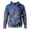 Australia Aboriginal Hoodie - Dot painting illustration in Aboriginal style Blue Hoodie