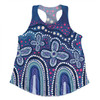 Australia Aboriginal Women Racerback Singlet - Dot painting illustration in Aboriginal style Blue Women Racerback Singlet