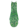 Australia Aboriginal Sleeveless Party Dress - Dot painting illustration in Aboriginal style Green Dress