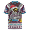 Manly Warringah Sea Eagles Christmas Custom T-shirt - Manly Santa Aussie Big Things T-shirt