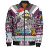 Manly Warringah Sea Eagles Christmas Custom Bomber Jacket - Manly Santa Aussie Big Things Bomber Jacket