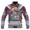 Manly Warringah Sea Eagles Christmas Custom Baseball Jacket - Manly Santa Aussie Big Things Baseball Jacket