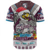 Manly Warringah Sea Eagles Christmas Custom Baseball Shirt - Manly Santa Aussie Big Things Baseball Shirt