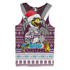 Manly Warringah Sea Eagles Christmas Custom Men Singlet - Manly Santa Aussie Big Things Men Singlet