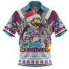 Manly Warringah Sea Eagles Christmas Custom Zip Polo Shirt - Manly Santa Aussie Big Things Zip Polo Shirt