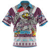 Manly Warringah Sea Eagles Christmas Custom Zip Polo Shirt - Manly Santa Aussie Big Things Zip Polo Shirt