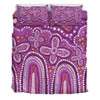 Australia Aboriginal Bedding Set - Dot painting illustration in Aboriginal style Pink Bedding Set