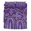 Australia Aboriginal Bedding Set - Dot painting illustration in Aboriginal style Purple Bedding Set