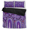 Australia Aboriginal Bedding Set - Dot painting illustration in Aboriginal style Purple Bedding Set