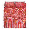 Australia Aboriginal Bedding Set - Dot painting illustration in Aboriginal style Red Bedding Set