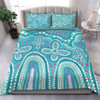 Australia Aboriginal Bedding Set - Dot painting illustration in Aboriginal style Turquoise Bedding Set