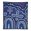 Australia Aboriginal Quilt - Dot painting illustration in Aboriginal style Blue Quilt